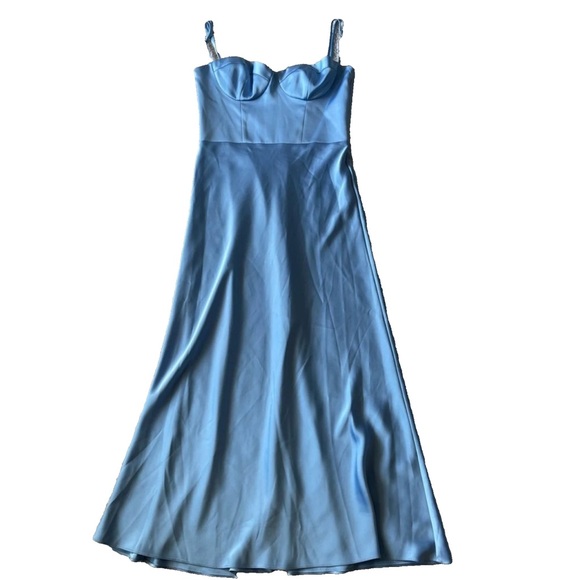 ✨NEW✨ KATIE MAY Flora Blue Cocktail Midi Dress M - Picture 4 of 13